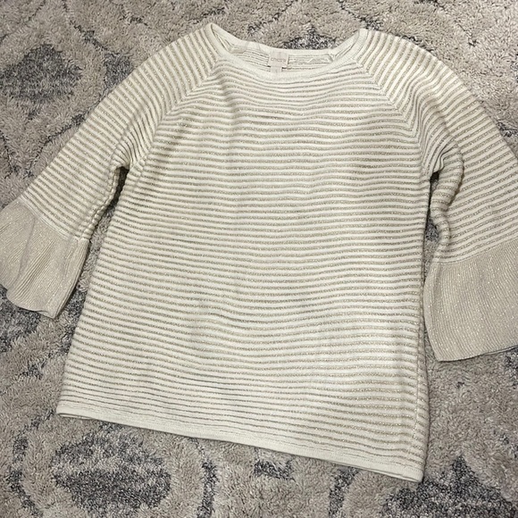 Chicos striped Glitter Boho Bell Sleeve Sweater - Picture 5 of 10